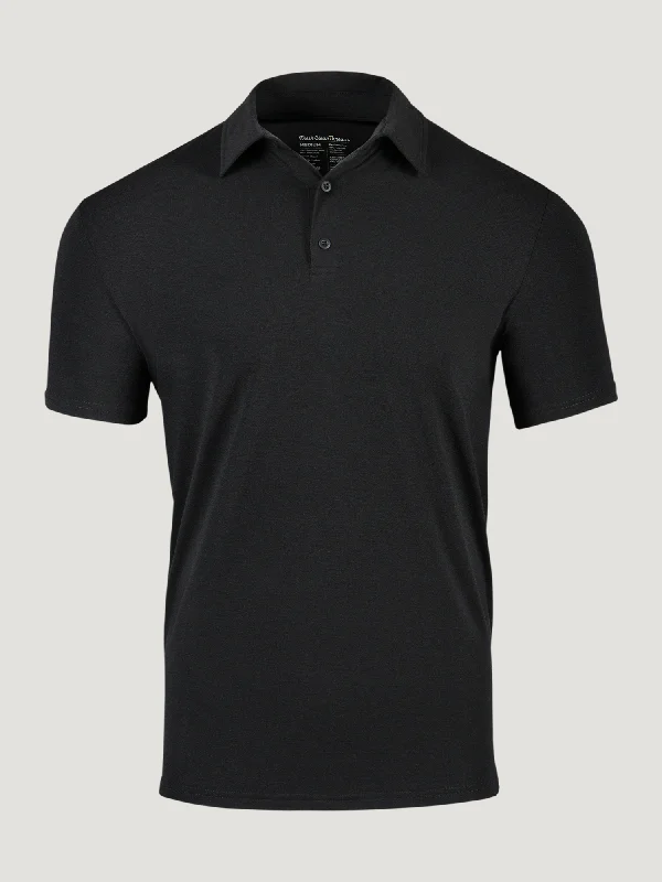 Lightweight Men's Linen ShirtsBlack Performance Polo