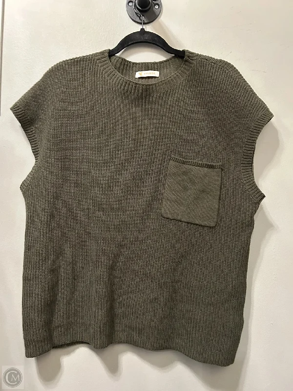 Designer Men's OvercoatsVest Sweater By Clothes Mentor In Green, Size: L