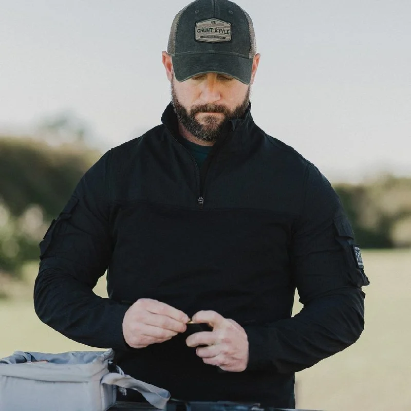 Men's Shirts with Checkered PatternsMen's Operator Shirt - Black