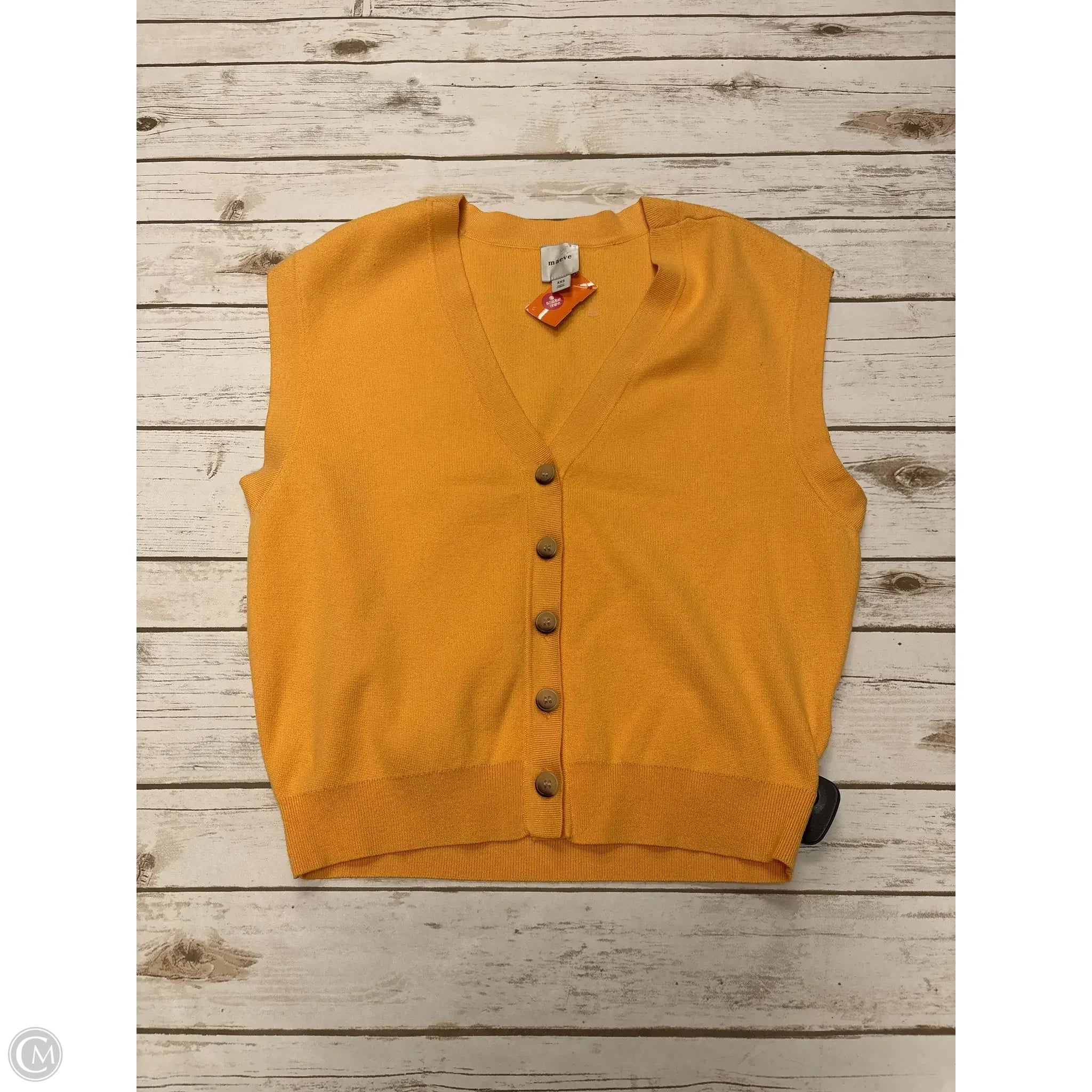 Men's Coats for RunningVest Sweater By Maeve In Gold, Size: Xxs