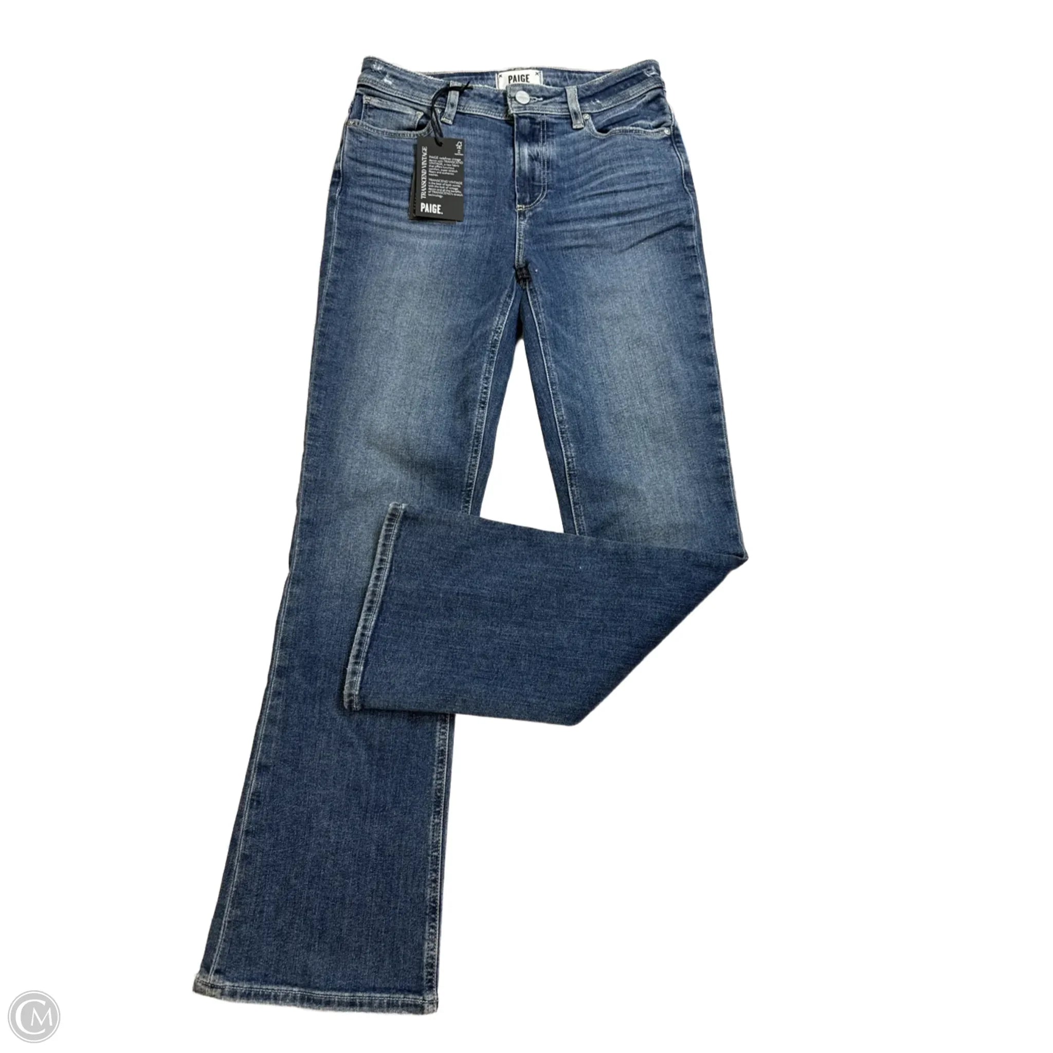 Men's Jeans with Embroidered LogosJeans Boot Cut By Paige In Blue Denim, Size: 0
