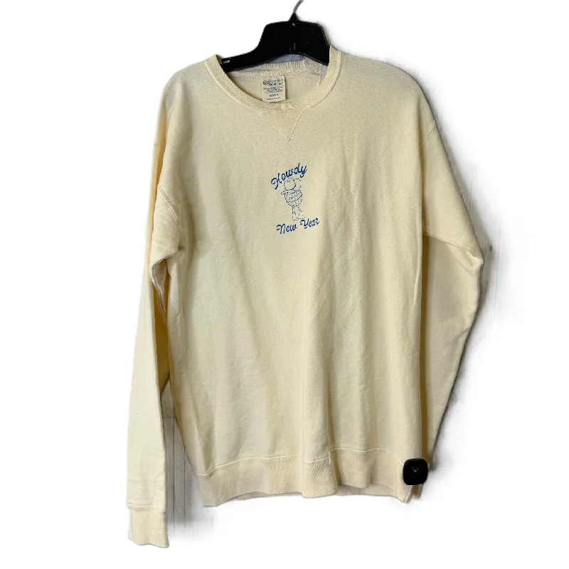 Men's Hoodies with Button-Down PocketsSweatshirt Crewneck By Clothes Mentor In Cream, Size: S Men's Hoodies with Button-Down PocketsSweatshirt Crewneck By Clothes Mentor In Cream, Size: S