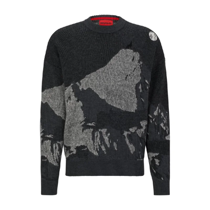 Cozy Men's Cable-Knit SweatersWool-blend oversize-fit sweater with seasonal jacquard Cozy Men's Cable-Knit SweatersWool-blend oversize-fit sweater with seasonal jacquard