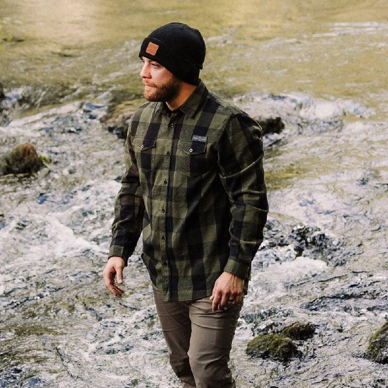 Men's Shirts with CollarsGreen Plaid Flannel
