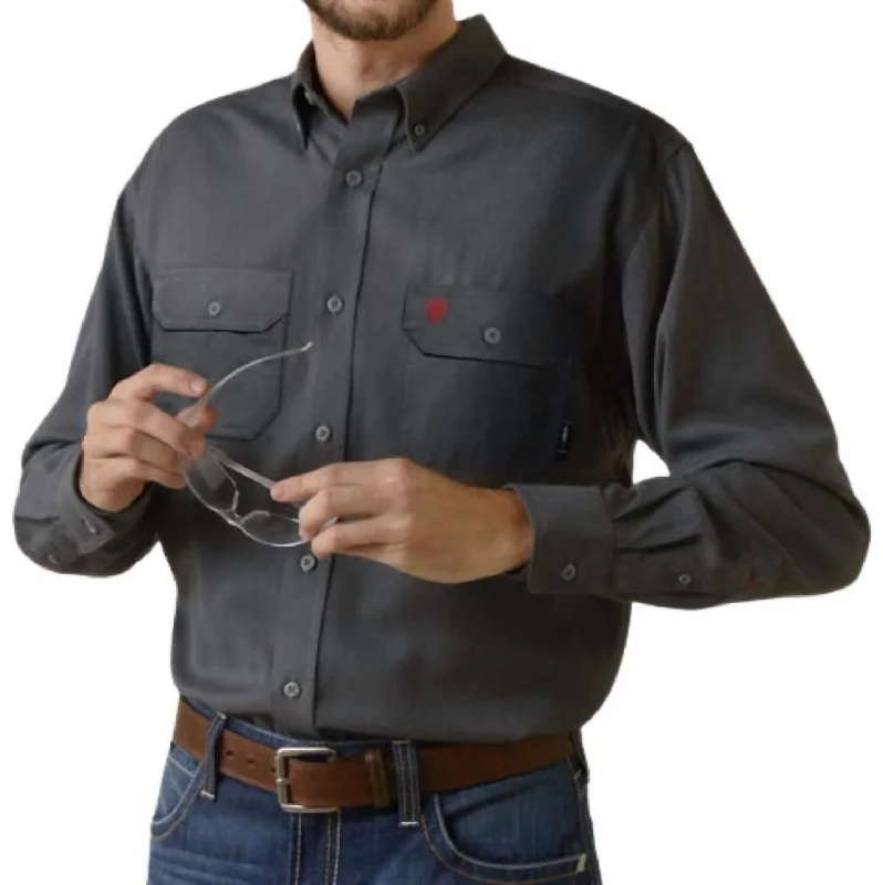 Men's Plaid Shirts for a Country CharmAir Inherent Work Shirt In Charcoal Heather