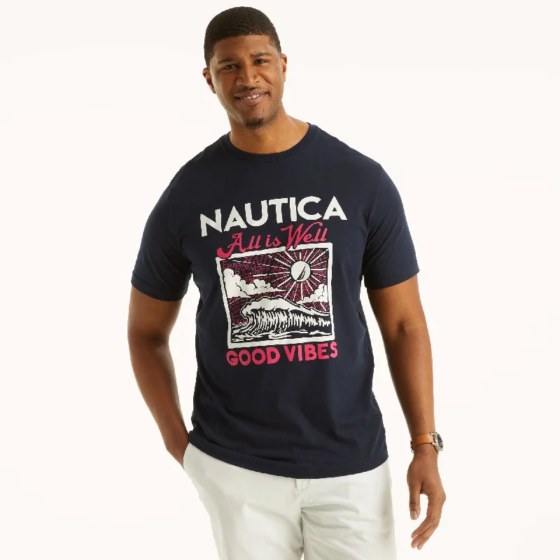 Men's Shirts with Full PlacketsNautica Mens Big & Tall Make Waves Graphic T-Shirt