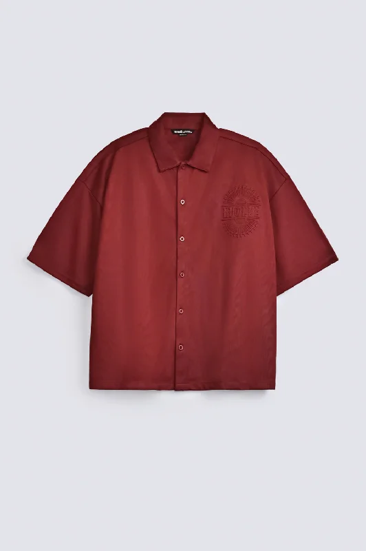 Men's Shirts with Appliqué DetailsBUTTON DOWN BOXY FIT POLO
