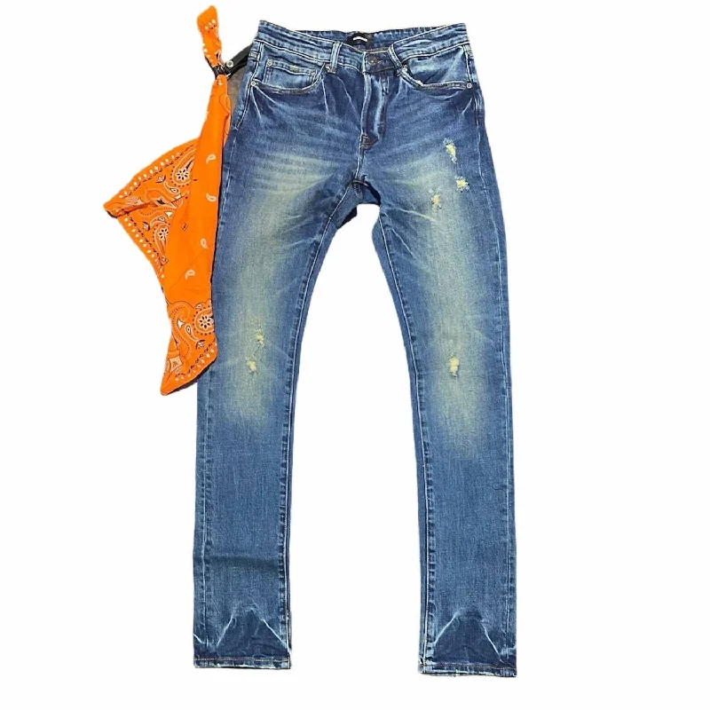 Men's Jeans Made from Recycled MaterialsMen's Mcqueen 5-Pocket Slim Fit Jean In Oil Brushed Indigo