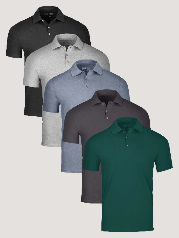 Men's Shirts with Appliqué DetailsWinter Foundation Polo 5-Pack