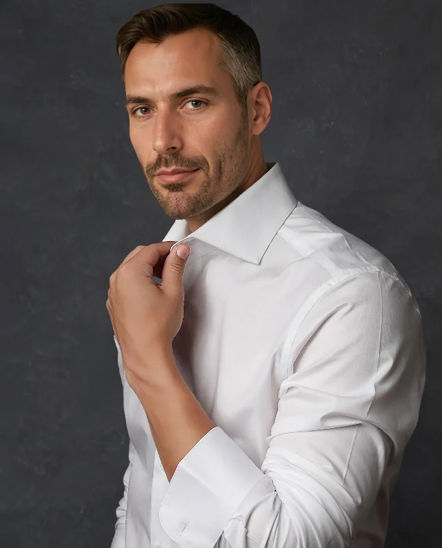 Men's Patterned Dress Shirts for a Unique TwistRare Rabbit Men's Rona White Cotton Fabric Full Sleeves Solid Shirt Men's Patterned Dress Shirts for a Unique TwistRare Rabbit Men's Rona White Cotton Fabric Full Sleeves Solid Shirt