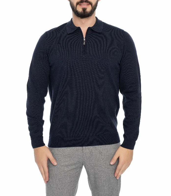 Men's Sweaters in Metallic ColorsDECATUR QUARTER ZIP POLO SHIRT