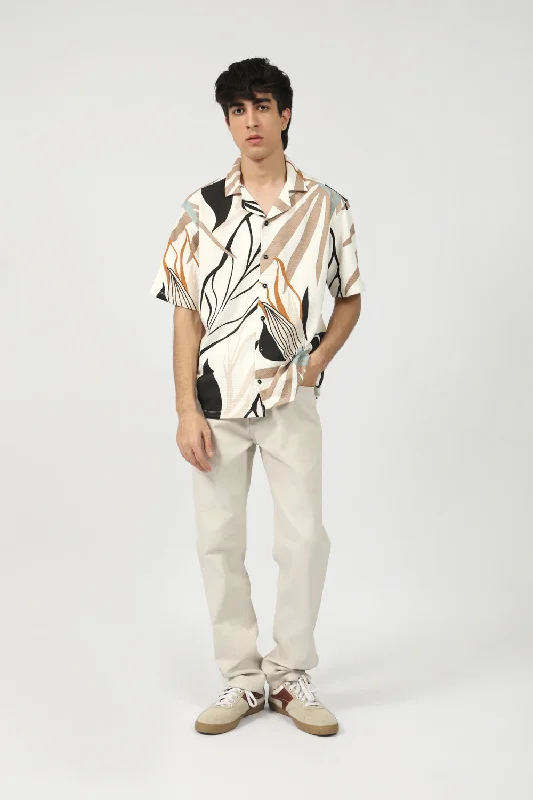 Men's Shirts with Hook-and-Loop ClosuresRESORT COLLAR BUTTON DOWN BOX FIT TEXTURED POLO