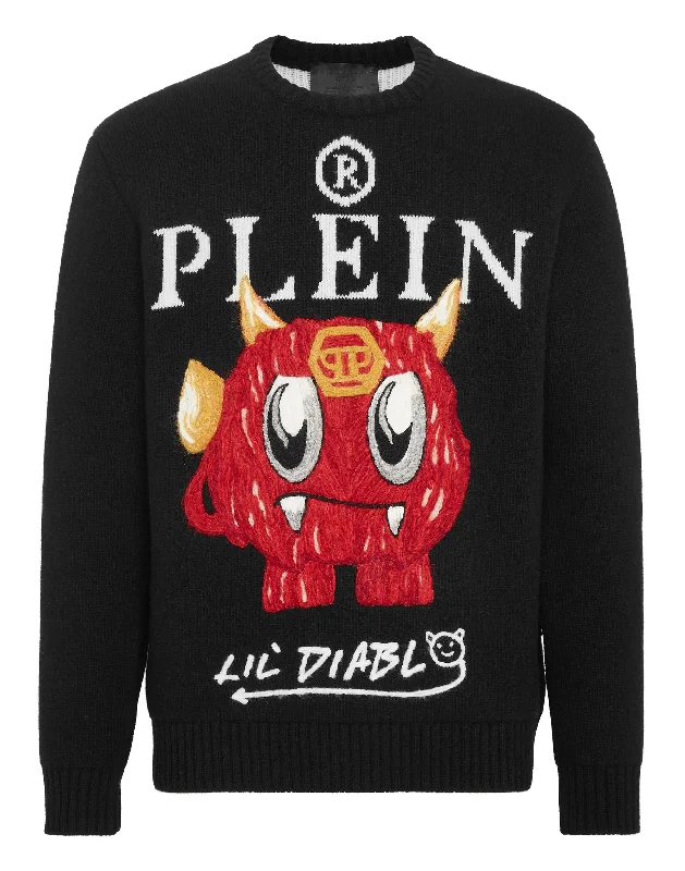 Fitted Men's Slim-Fit SweatersMerino Wool Pullover Round Neck LS
