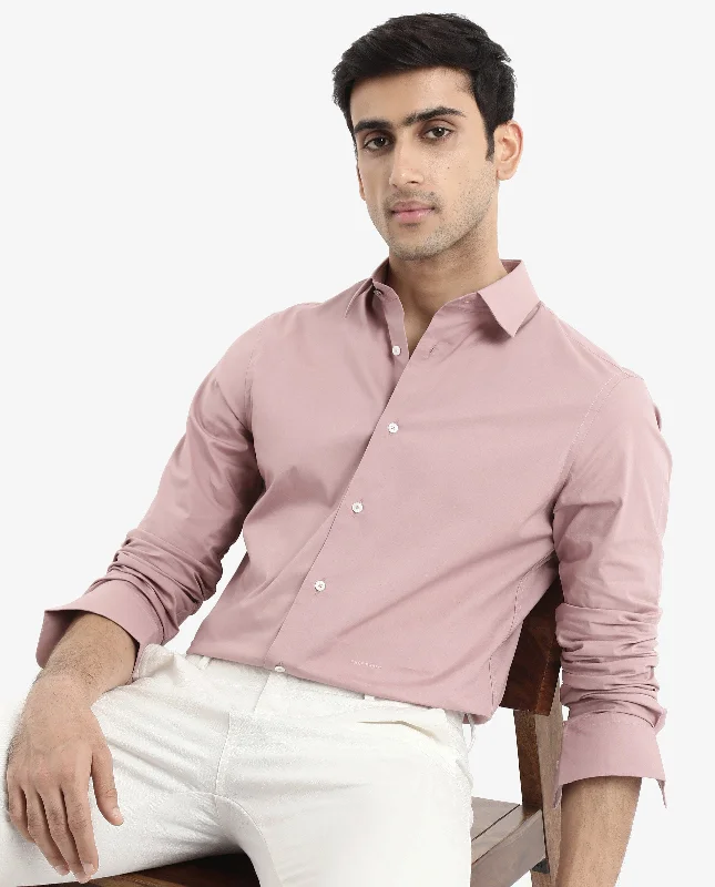 Men's Dressy Casual Shirts for Smart-Casual EventsRare Rabbit Men Neutron-9 Dusky Pink Cotton Fabric Full Sleeves Regular Fit Solid Shirt Men's Dressy Casual Shirts for Smart-Casual EventsRare Rabbit Men Neutron-9 Dusky Pink Cotton Fabric Full Sleeves Regular Fit Solid Shirt