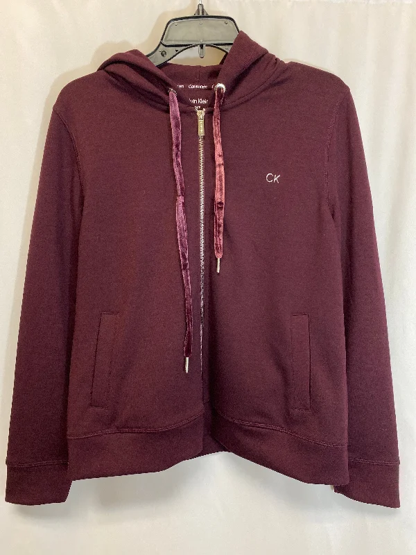 Men's Hoodies with Military InfluenceSweatshirt Hoodie By Calvin Klein In Purple, Size: S