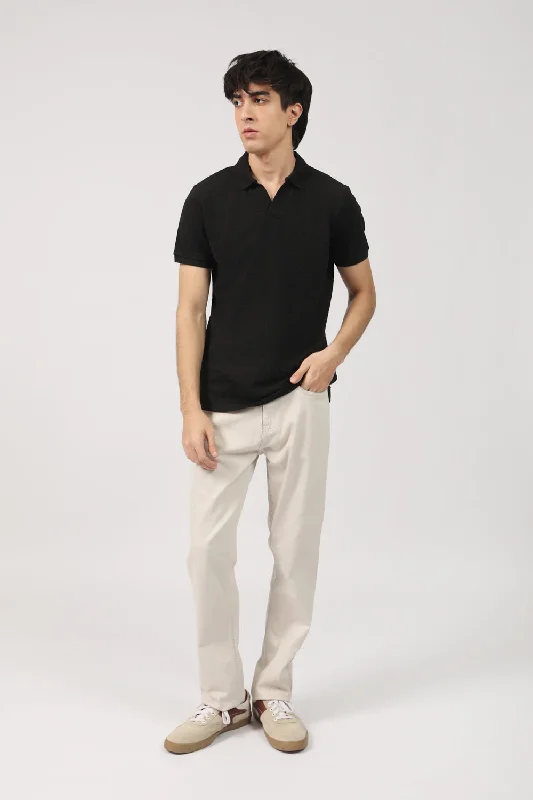 Men's Shirts with Belt LoopsJOHNNY COLLAR TEXTURED POLO