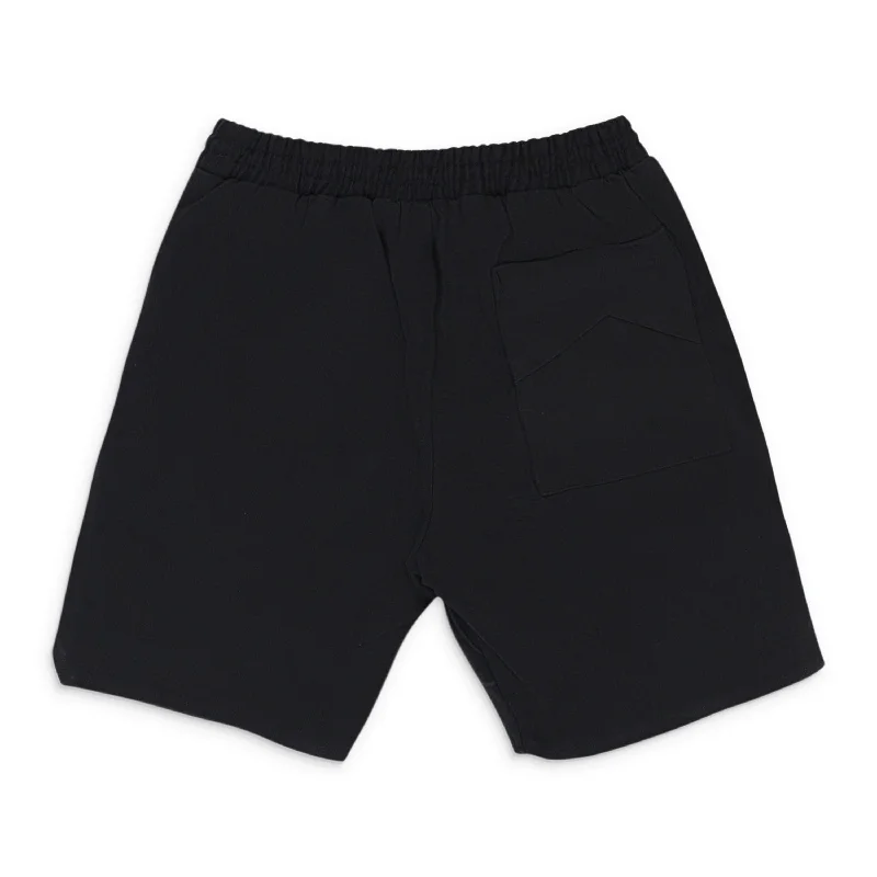 Sporty and Athletic Men's Workout ShortsEMBROIDERED LOGO ON TWILL BLACK SHORTS