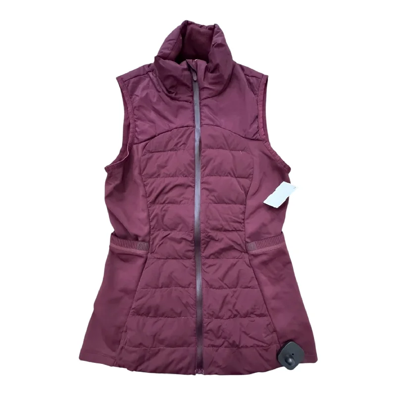 Men's Coats with Hand WarmersVest Puffer & Quilted By Lululemon In Maroon, Size:4