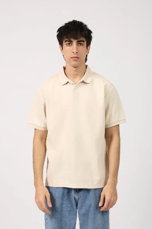 Breathable Men's Mesh TopsTEXTURED BOX FIT POLO