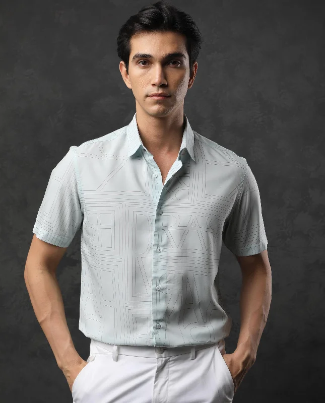 Men's Solid-Color Block Shirts for a Bold StatementRare Rabbit Men'S Malfor Ss Pastel Turq Shirt Short Sleeves Collared Neck Print Men's Solid-Color Block Shirts for a Bold StatementRare Rabbit Men'S Malfor Ss Pastel Turq Shirt Short Sleeves Collared Neck Print