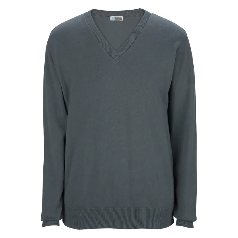 Men's Sweaters with Kangaroo PocketsEdwards Mens Jerset Knit Cotton Cardigan Sweater, Grey, 3XL