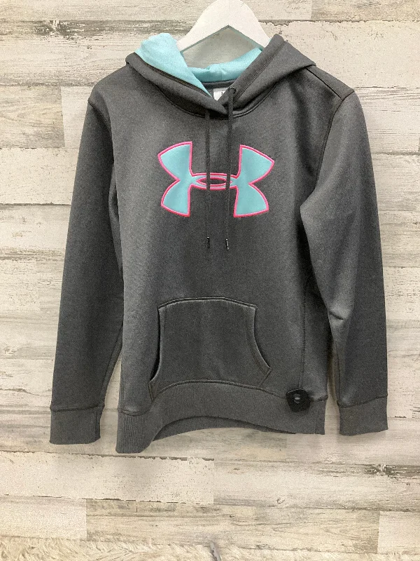 Men's Hoodies with Embroidered PatchesAthletic Sweatshirt Hoodie By Under Armour In Grey, Size: M Men's Hoodies with Embroidered PatchesAthletic Sweatshirt Hoodie By Under Armour In Grey, Size: M