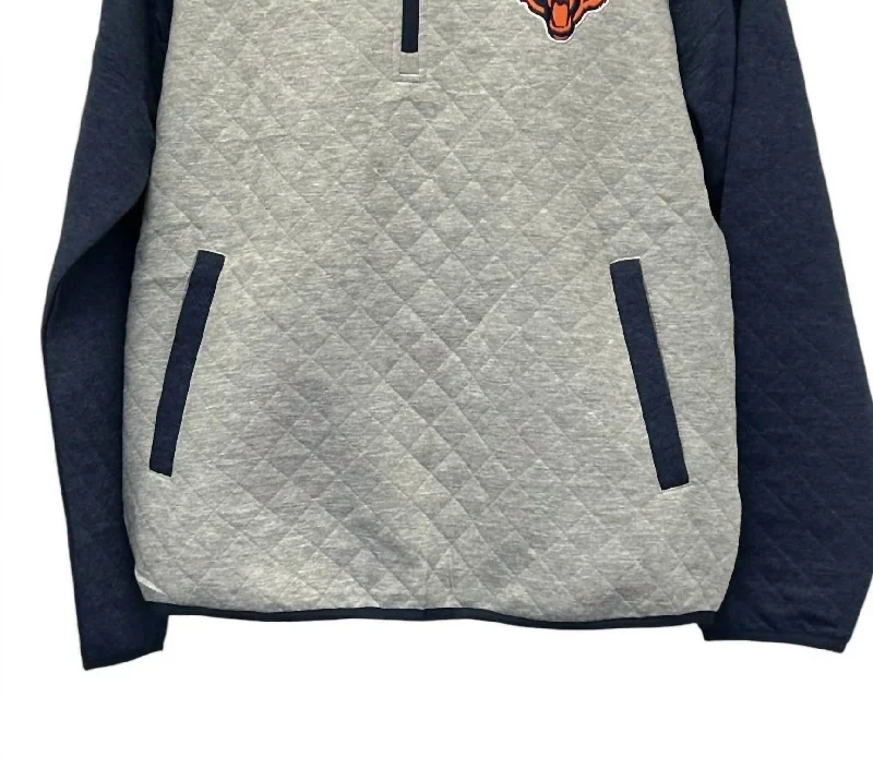 Men's Sweaters with Long SleevesMen's Chicago Bears 1/4-Zip Pullover In Grey