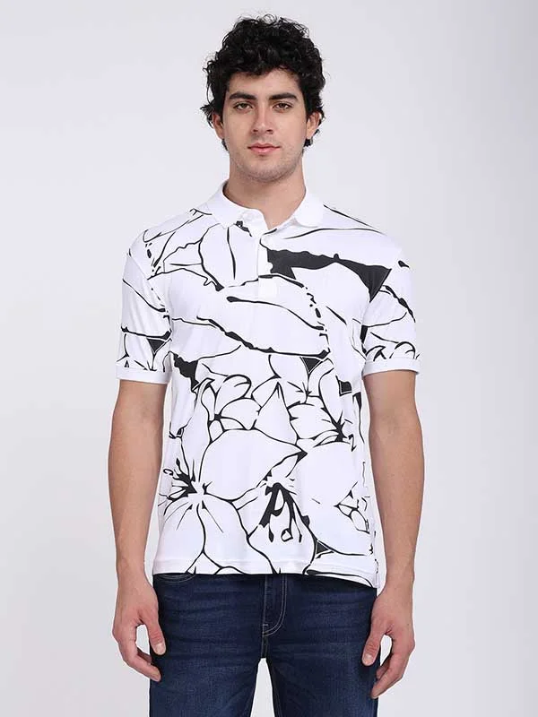 Men's Shirts with Embroidered DesignsMen Printed Polo T-Shirt