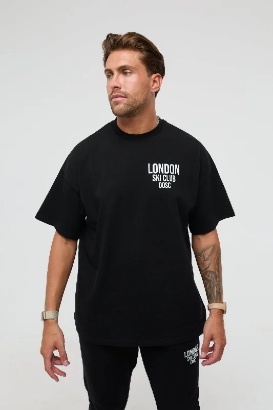 Men's Flowy Shirts for a Relaxed LookLondon Ski Club Oversize T-Shirt - Black