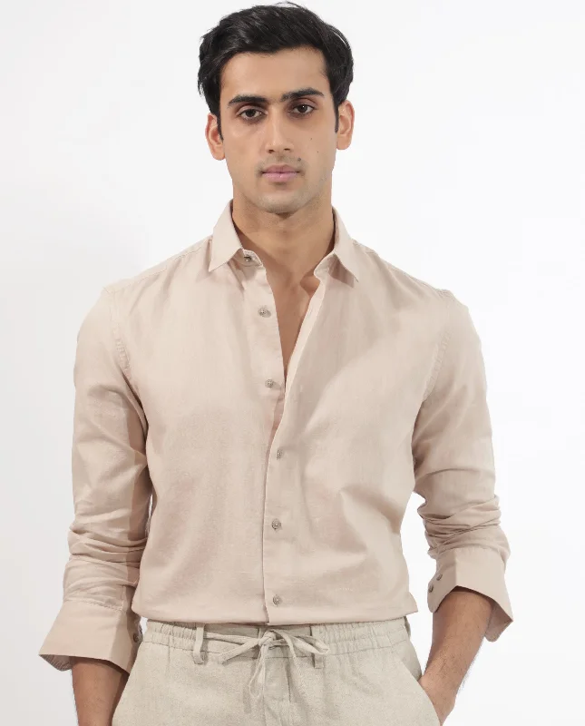 Casual Men's Button-Down ShirtsRare Rabbit Men's Linux Light Beige Cotton Linen Fabric Full Sleeves Regular Fit Solid Shirt Casual Men's Button-Down ShirtsRare Rabbit Men's Linux Light Beige Cotton Linen Fabric Full Sleeves Regular Fit Solid Shirt
