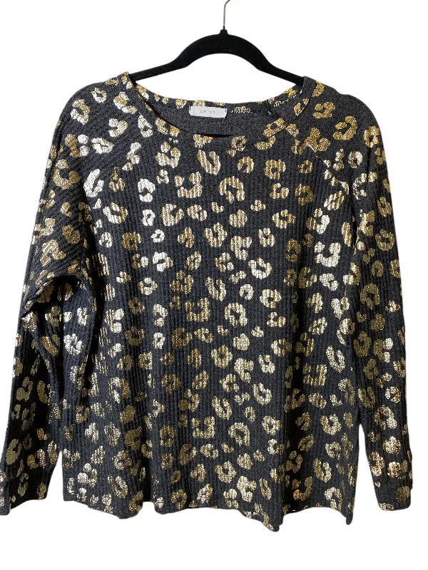 Men's Hoodies for RunningSweatshirt Crewneck By Entro In Gold & Grey, Size: L