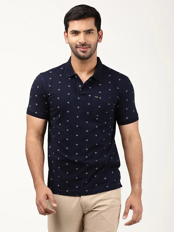 Men's Shirts with Pocket SquaresMen Printed Polo T-Shirt