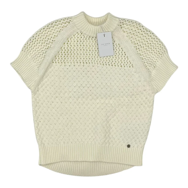 Casual Men's Bomber JacketsVest Sweater By Ted Baker In Cream, Size:Xs