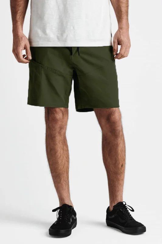 Men's Cozy Flannel Shorts for WinterExplorer Long Road Shorts In Dark Military
