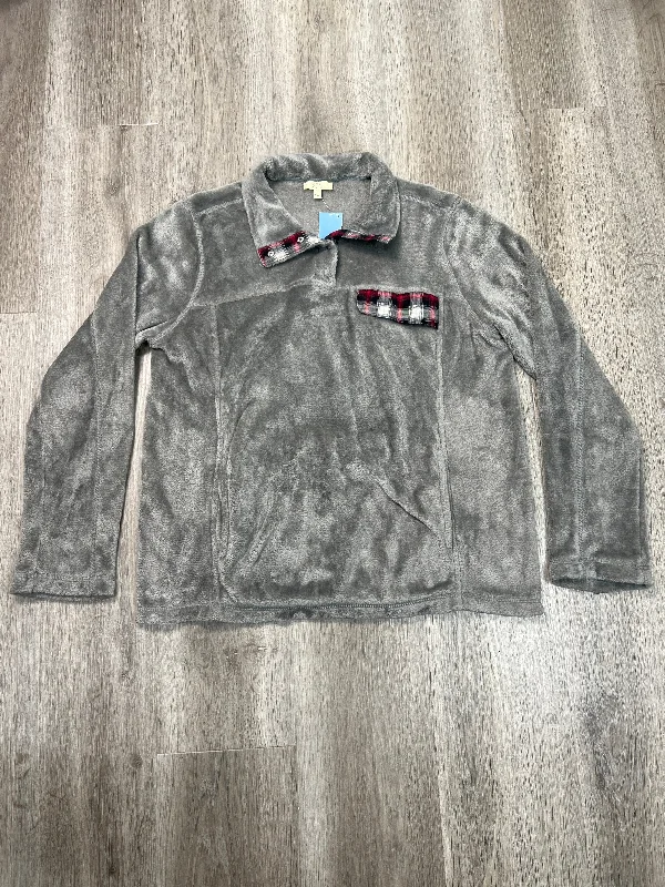 Warm Men's Thermal HoodiesSweatshirt Collar By Kori America In Grey, Size: S
