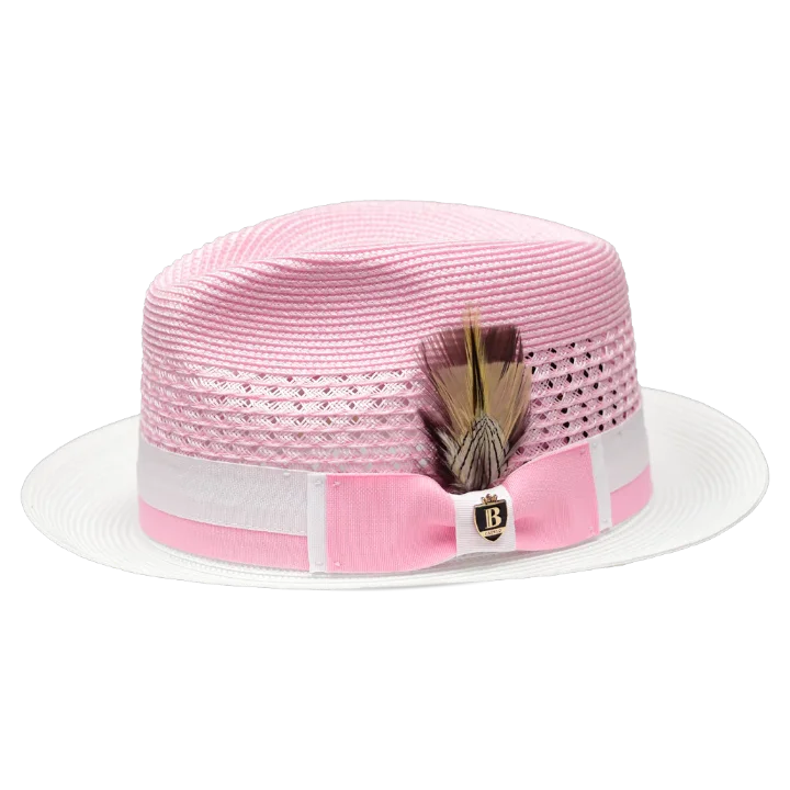 Women's Beanie CapsBelvedere Bruno Capelo White and Pink Men's Straw hat Fashion Design Women's Beanie CapsBelvedere Bruno Capelo White and Pink Men's Straw hat Fashion Design