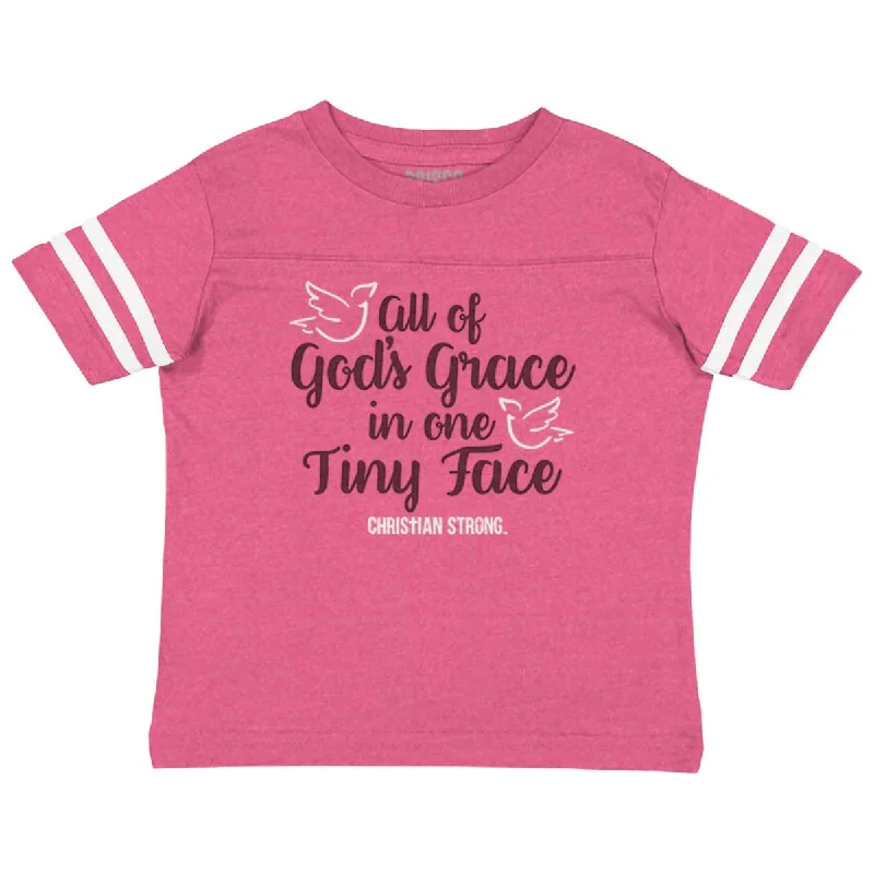 Men's Shirts with Pleated HemlinesGods Grace Tiny Face Toddler Football Jersey T-shirt Men's Shirts with Pleated HemlinesGods Grace Tiny Face Toddler Football Jersey T-shirt