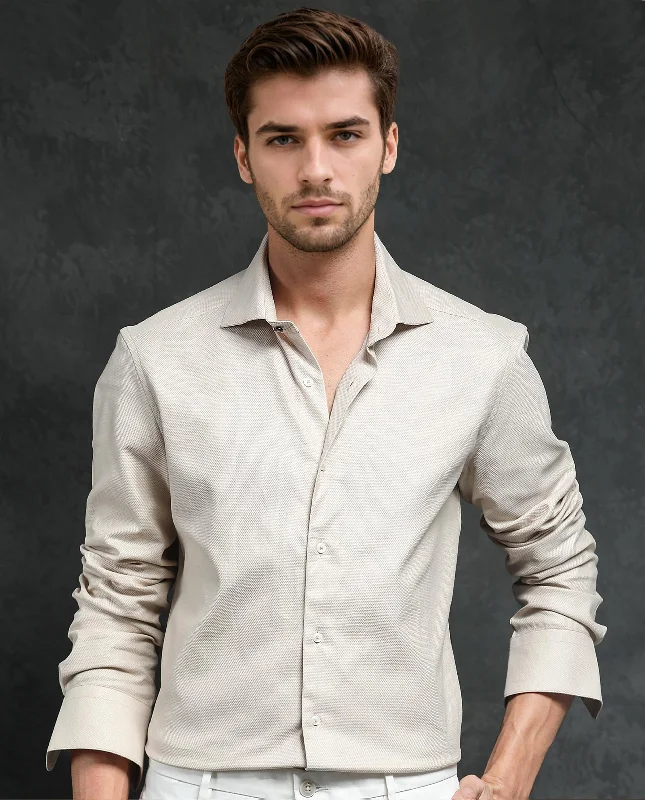 Men's Polo Shirts for Sports and Casual WearRare Rabbit Men's Comb-1 Light Beige Cotton Fabric Full Sleeves Solid Shirt Men's Polo Shirts for Sports and Casual WearRare Rabbit Men's Comb-1 Light Beige Cotton Fabric Full Sleeves Solid Shirt