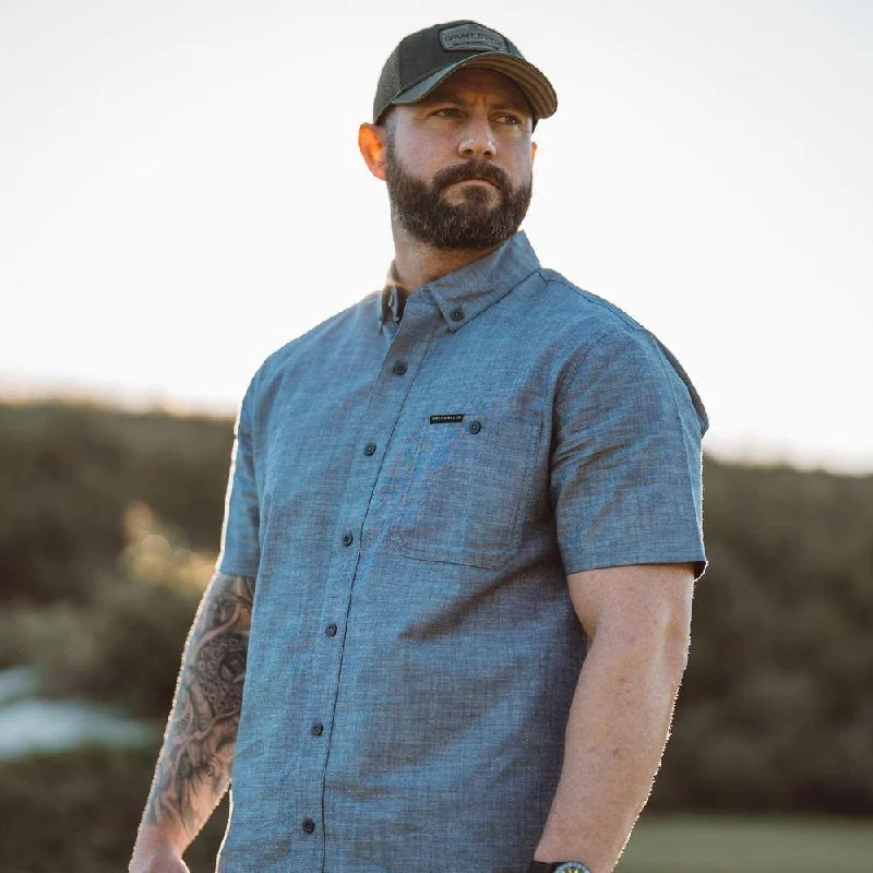 Men's Shirts with Wrinkle-Resistant FabricMen's Everyday Chambray Button Down - Heather Navy