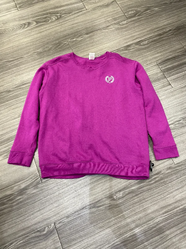 Classic Men's Cotton HoodiesSweatshirt Crewneck By Pink In Purple, Size: L