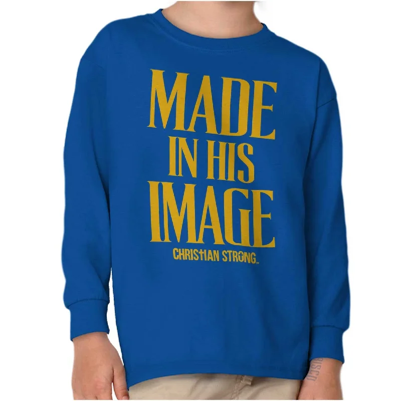 Men's Shirts with Hidden PocketsIn his Image Youth Long Sleeve T-Shirt