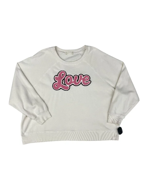 Men's Hoodies with EmbroiderySweatshirt Crewneck By Altard State In Cream & Pink, Size: L Men's Hoodies with EmbroiderySweatshirt Crewneck By Altard State In Cream & Pink, Size: L