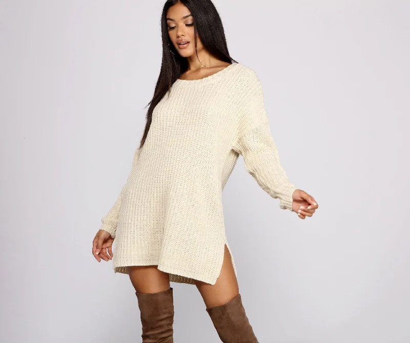 Men's Sweaters with High-Neck DesignsCozy Knit Long Sleeve Tunic