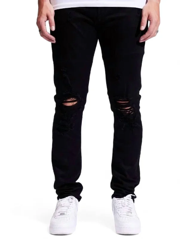 Rip and Tear Men's JeansMen's Atlantic Denim Jeans In Jet Black