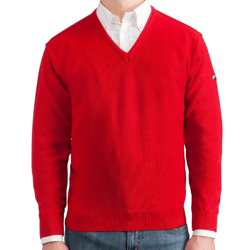 Men's Sweaters with Fold-Over CuffsGreen Coast Italian Sweater 403 Rosso (Red) Col. #5