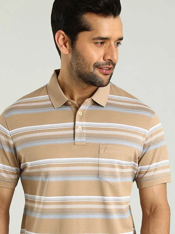 Men's Shirts with High NecksMen Striped Polo T-Shirt