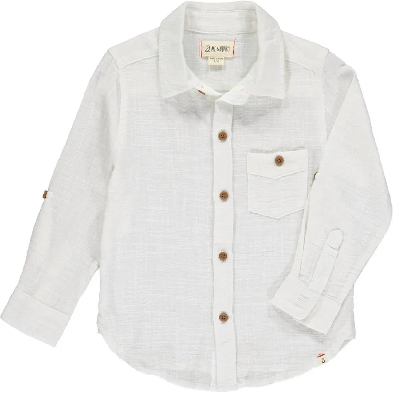 Men's Collared Shirts for Formal OccasionsMen's Merchant Button Down Shirt In White