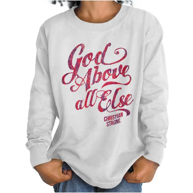 Casual Men's T-ShirtsAbove All Else Youth Long Sleeve T-Shirt