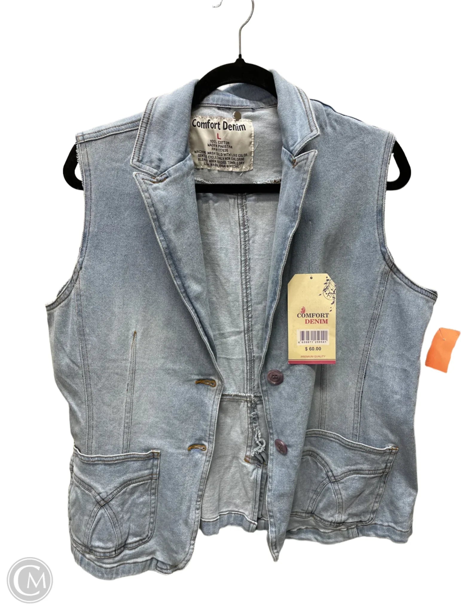 Men's Coats for SnowboardingVest Other By COMFORT DENIM  In Blue Denim, Size: L