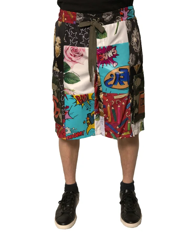 Dressy and Polished Men's Tailored Dress ShortsDolce & Gabbana multi Patchwork Cargo Bermuda Men's Shorts Dressy and Polished Men's Tailored Dress ShortsDolce & Gabbana multi Patchwork Cargo Bermuda Men's Shorts